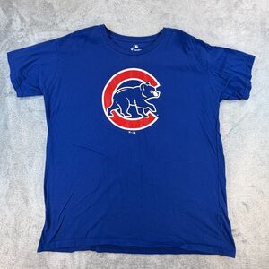 Chicago Cubs T-Shirt Mens 2XL Fanatics Blue MLB Logo Graphic Tee